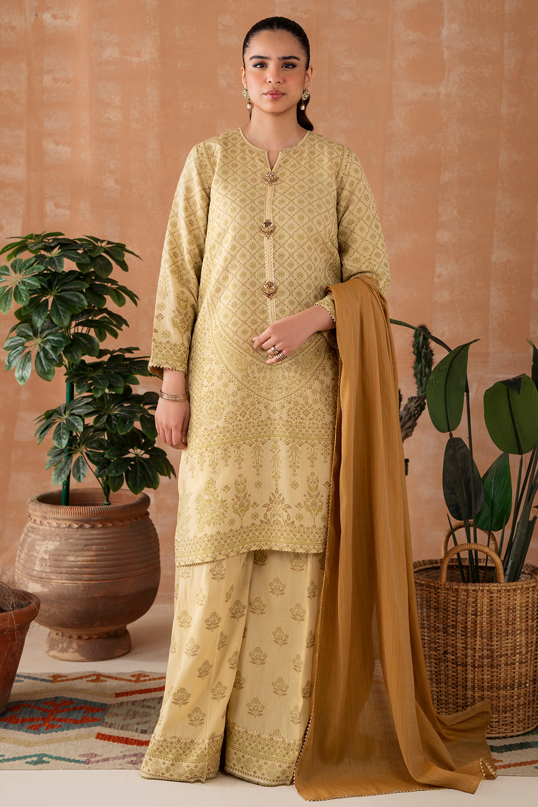 3 Piece - Weaved Jacquard Suit P1080