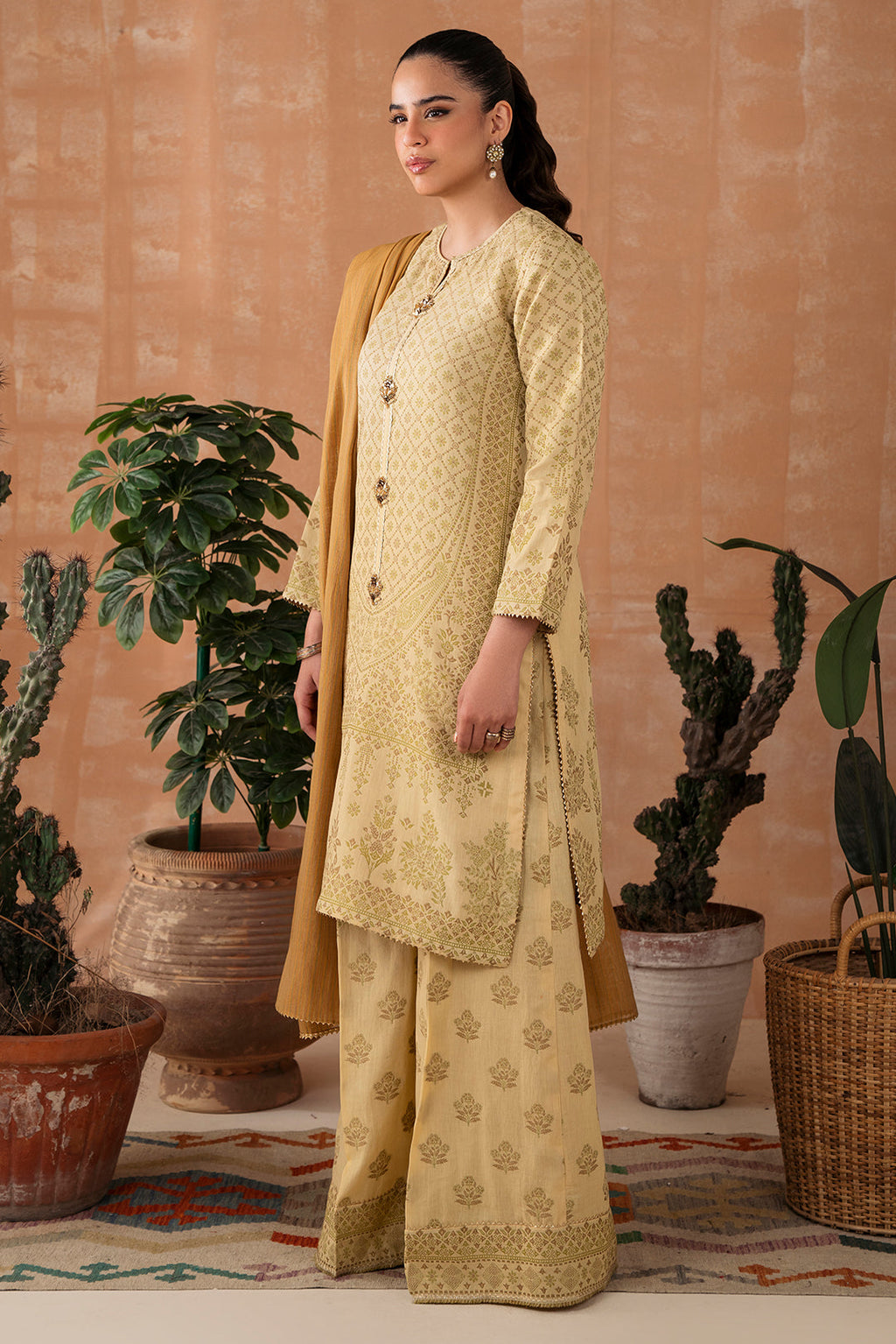3 Piece - Weaved Jacquard Suit P1080