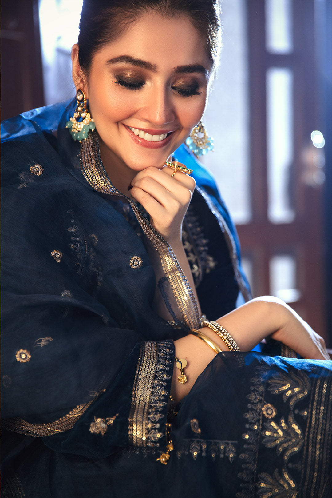 3 Piece - Embroidered Velvet Suit L0299