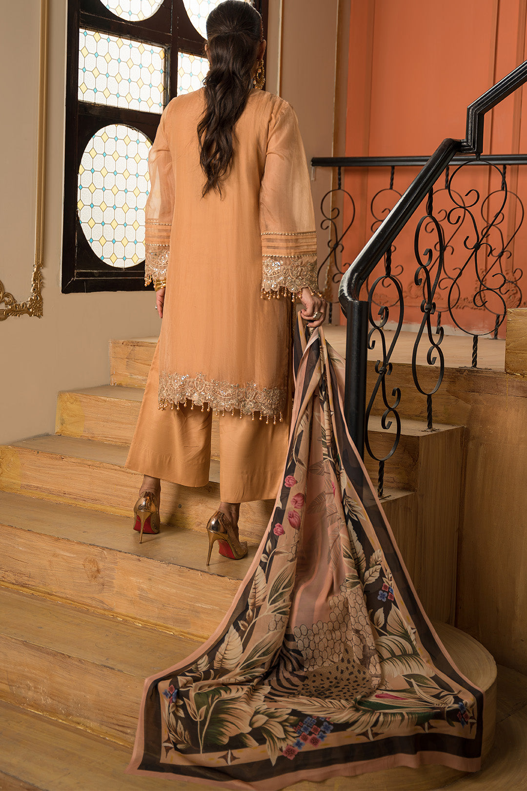 4 Piece - Dyed Embroidered Organza Suit L0776 (SO)