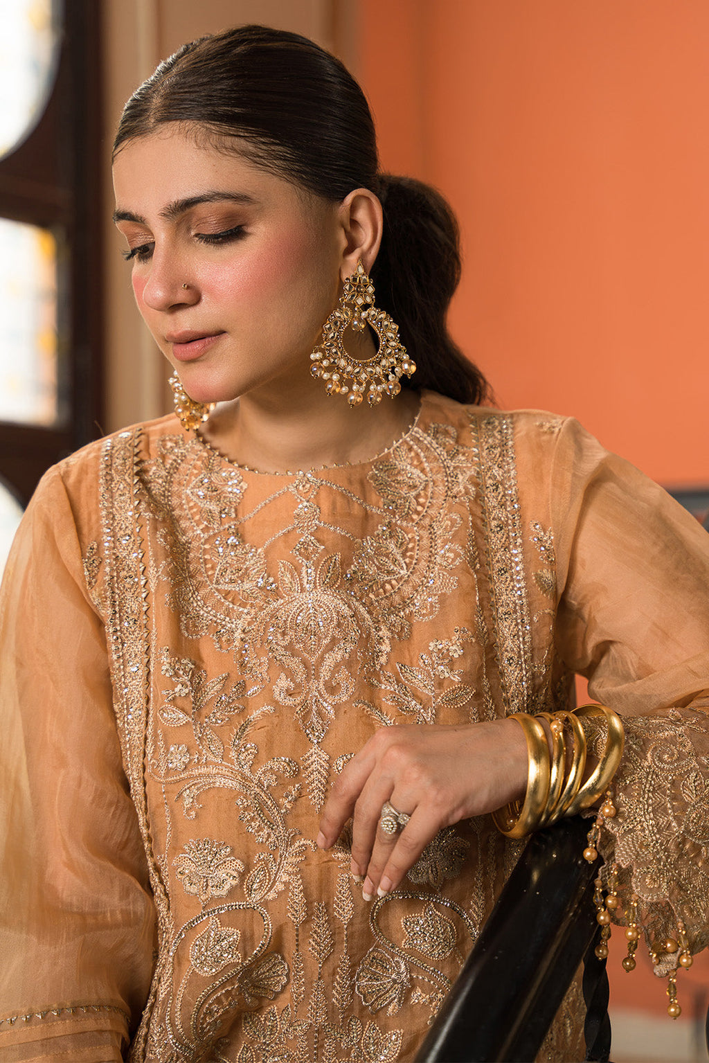 4 Piece - Dyed Embroidered Organza Suit L0776 (SO)