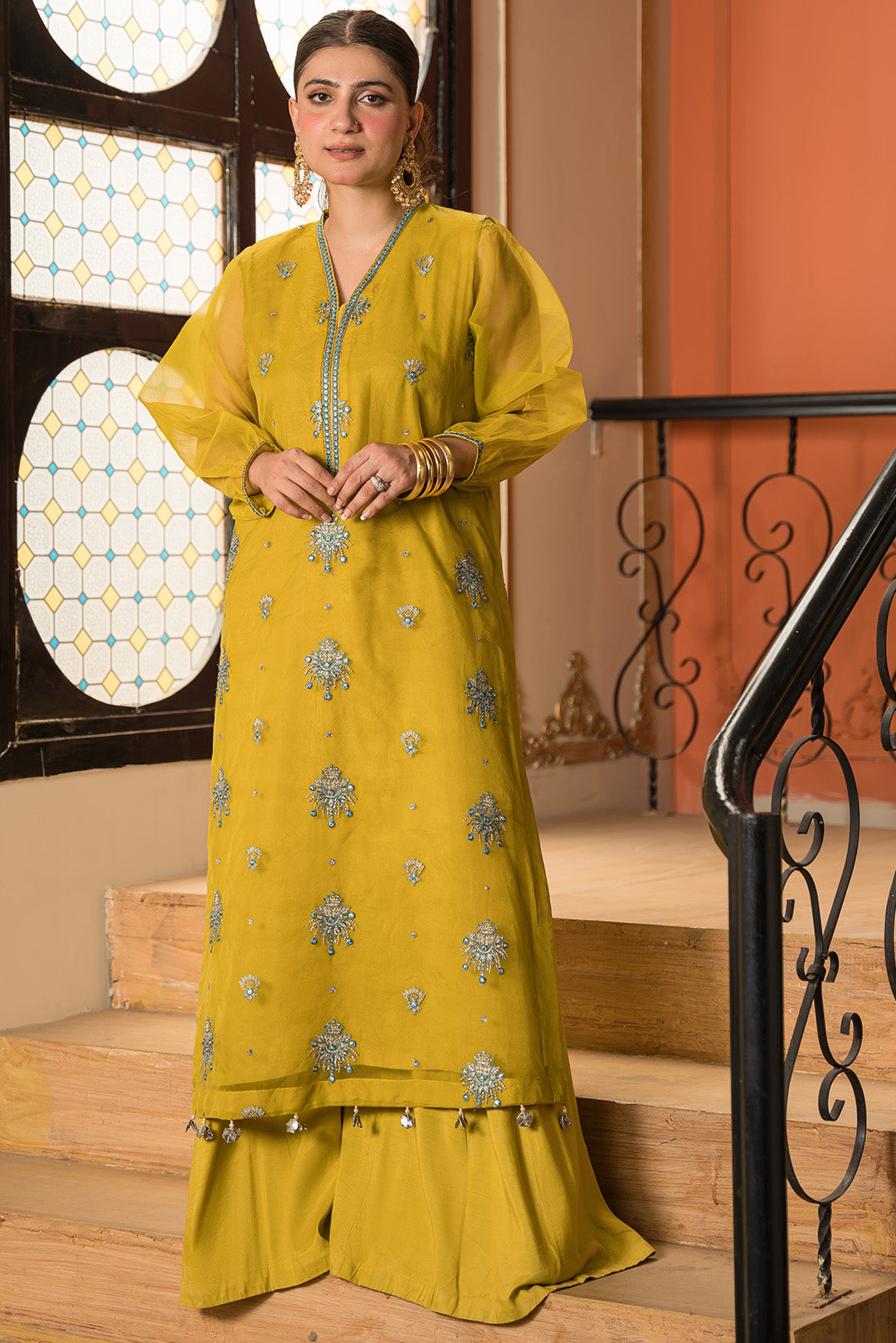 2 Piece - Dyed Embroidered Organza Suit L0786 (SO)
