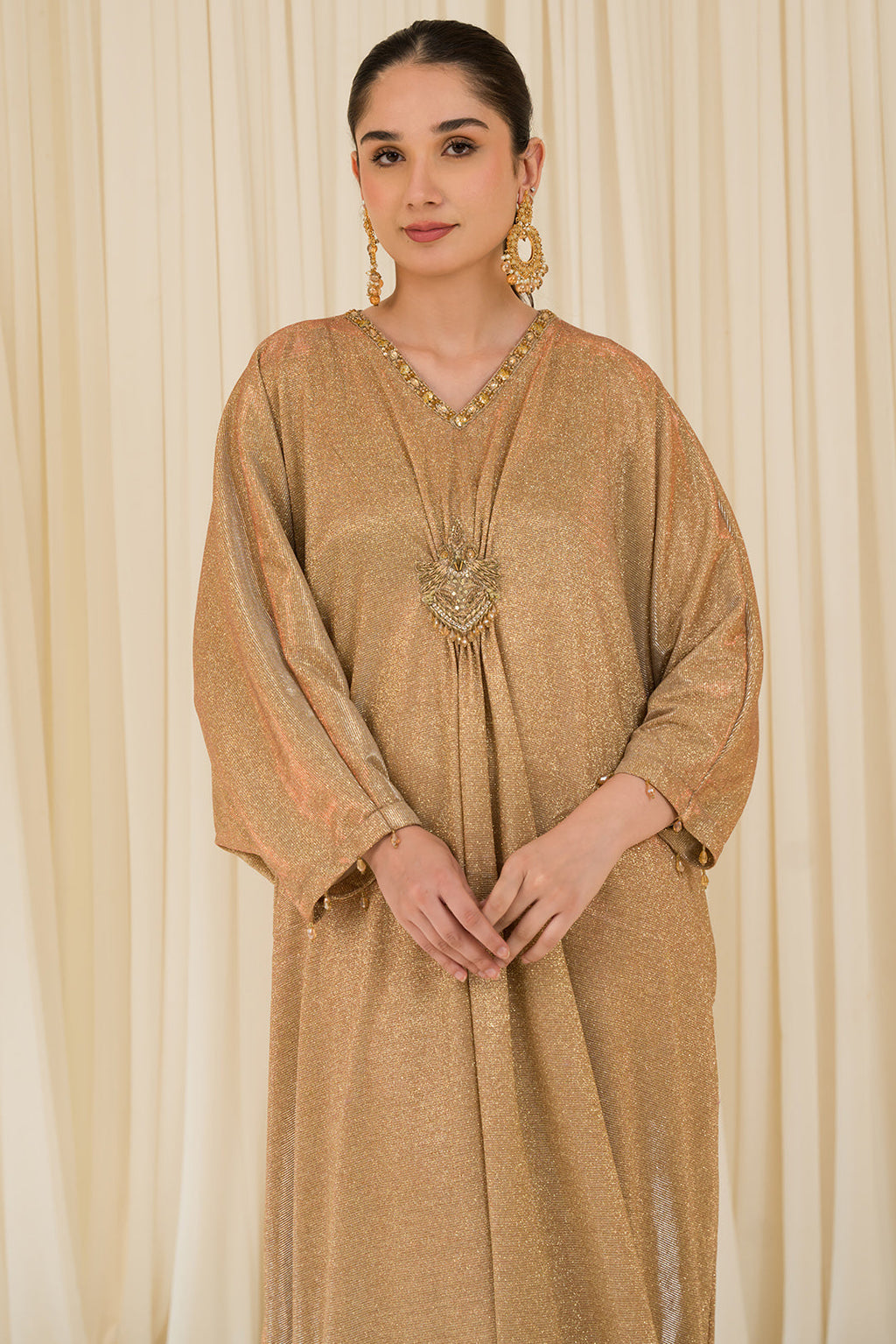 1 Piece - Embroidered Shimmer Jersey Shirt L0954