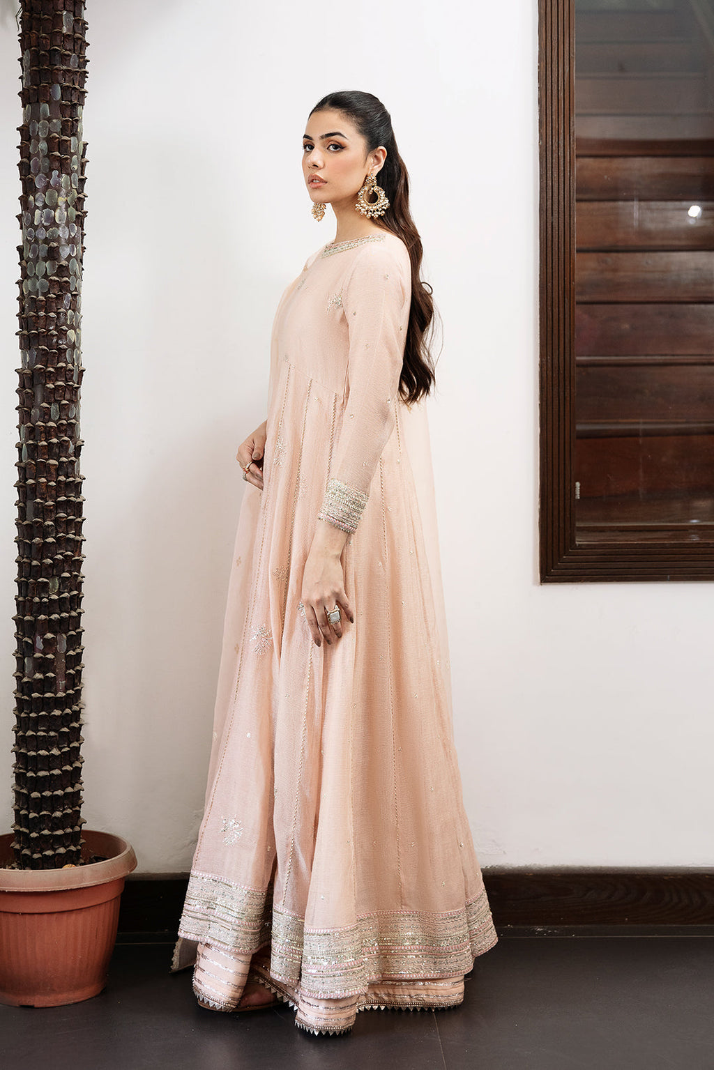 2 Piece - Embroidered Cotton Staple Khadi Net Suit L1151