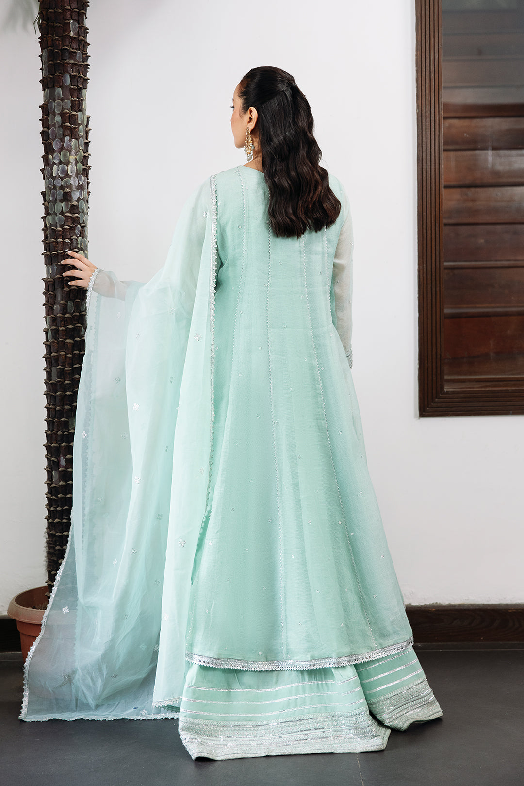 2 Piece - Embroidered Cotton Net Suit L1152