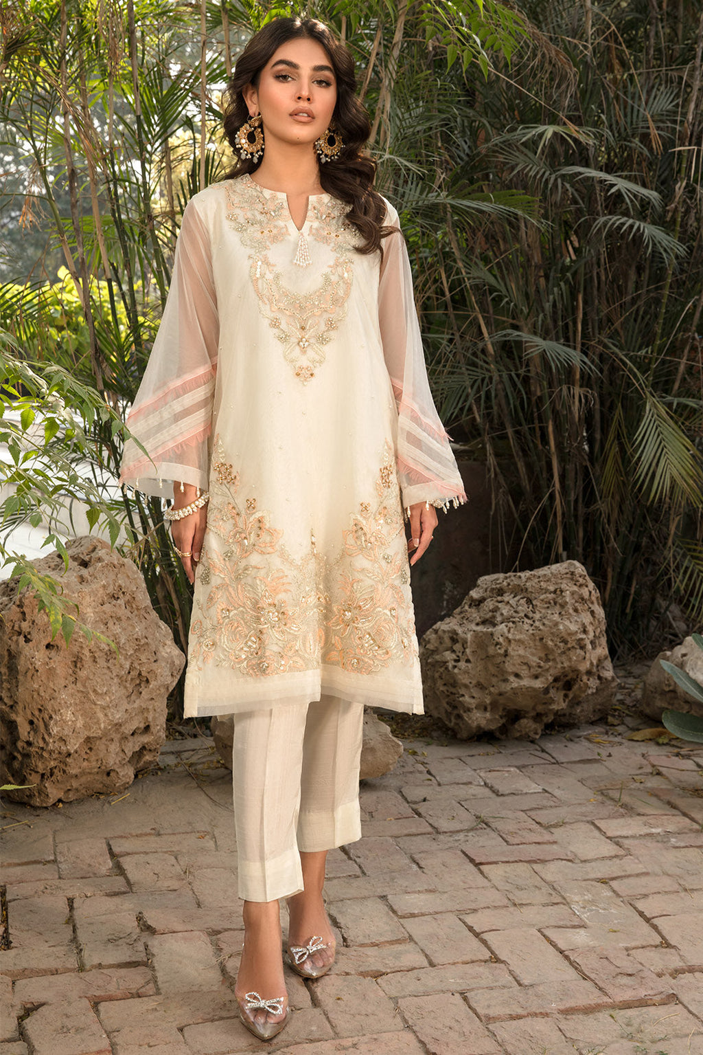 2 Piece - Embroidered Organza Suit- L2684 (SO)
