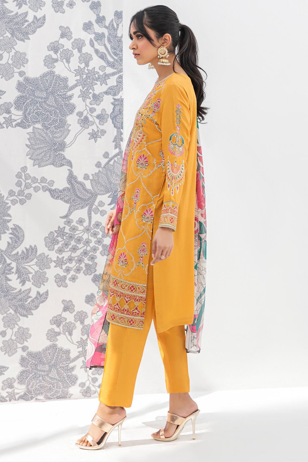3 Piece - Dyed Embroidered Raw Silk Suit L2690 (SO)