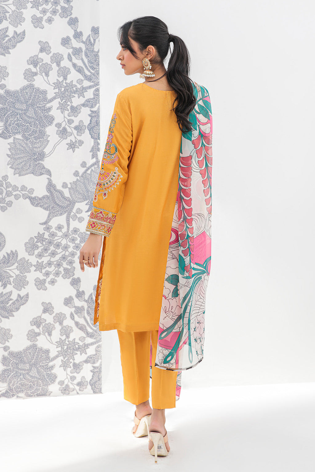 3 Piece - Dyed Embroidered Raw Silk Suit L2690 (SO)