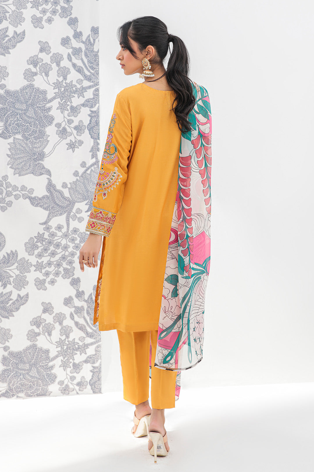 3 Piece - Dyed Embroidered Raw Silk Suit L2690 (SO)