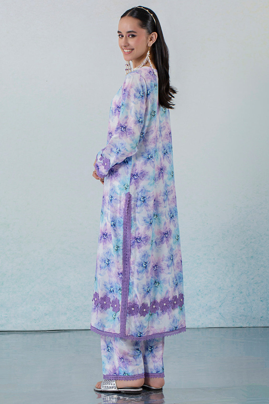 2 Piece - Digital Printed Lawn Silk Suit P001151 (SO)