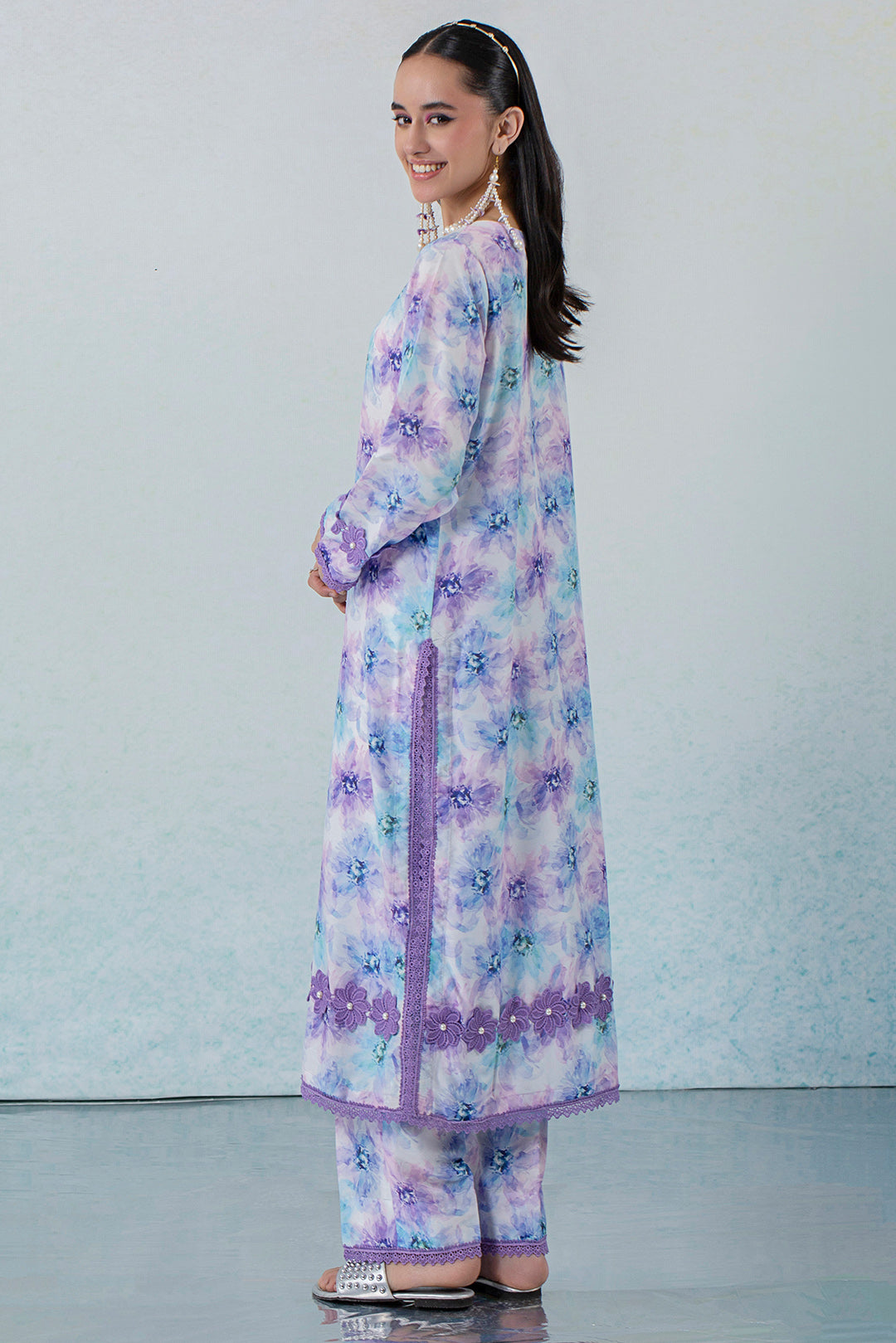 2 Piece - Digital Printed Lawn Silk Suit P001151 (SO)