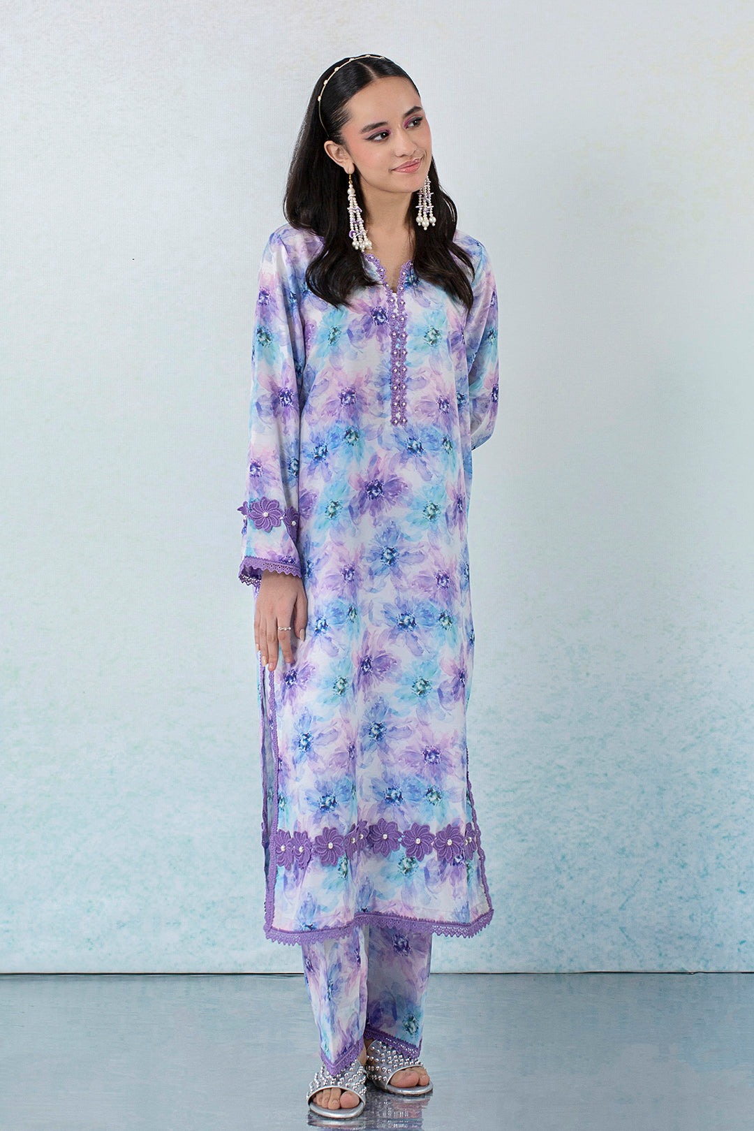 2 Piece - Digital Printed Lawn Silk Suit P001151 (SO)