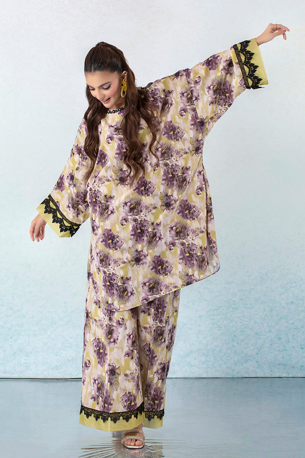 2 Piece - Digital Printed Lawn Silk Suit P001152 (SO)