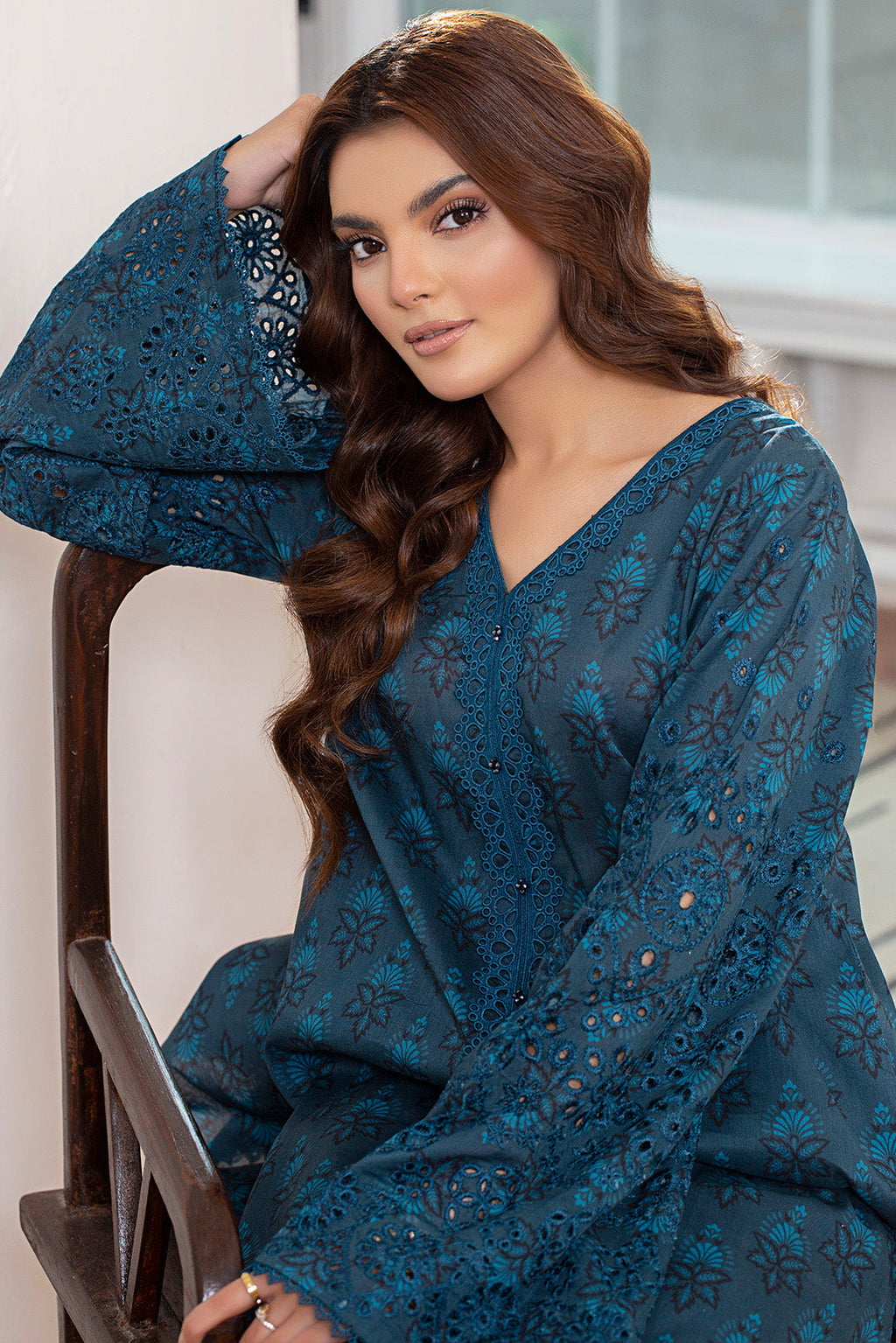 2 Piece - Embroidered Digital Printed Lawn Suit P001158