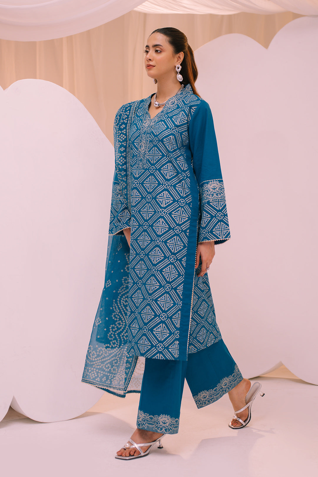 3 Piece - Block Print Cotton Suit P001223
