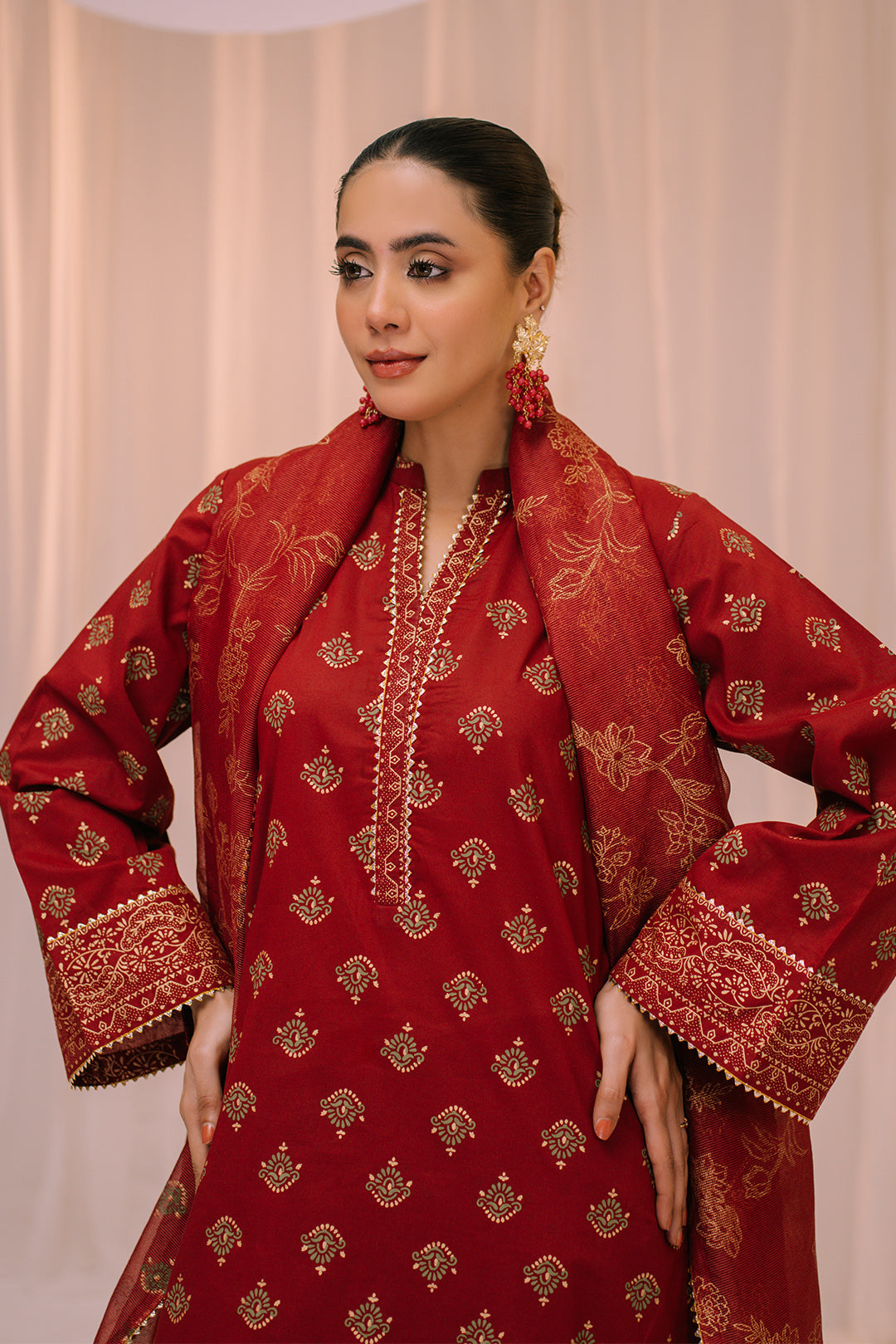 3 Piece - Block Print Lawn Suit P001224