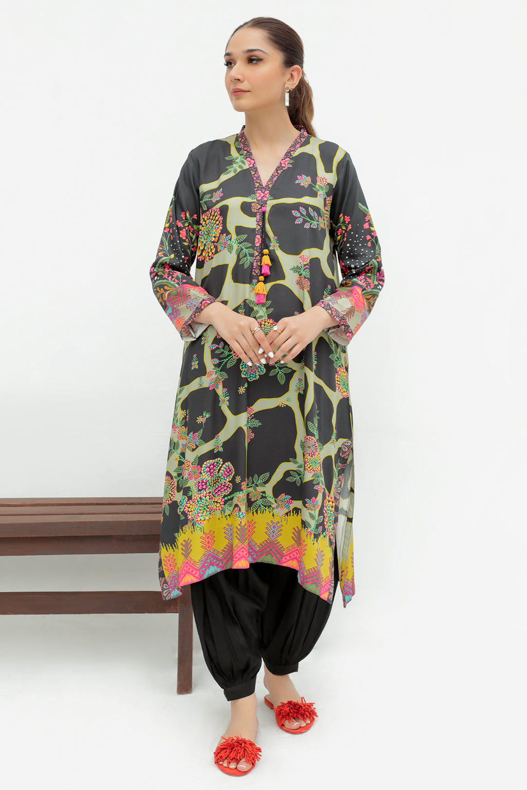 1 Piece - Digital Printed Cotail Shirt P0210