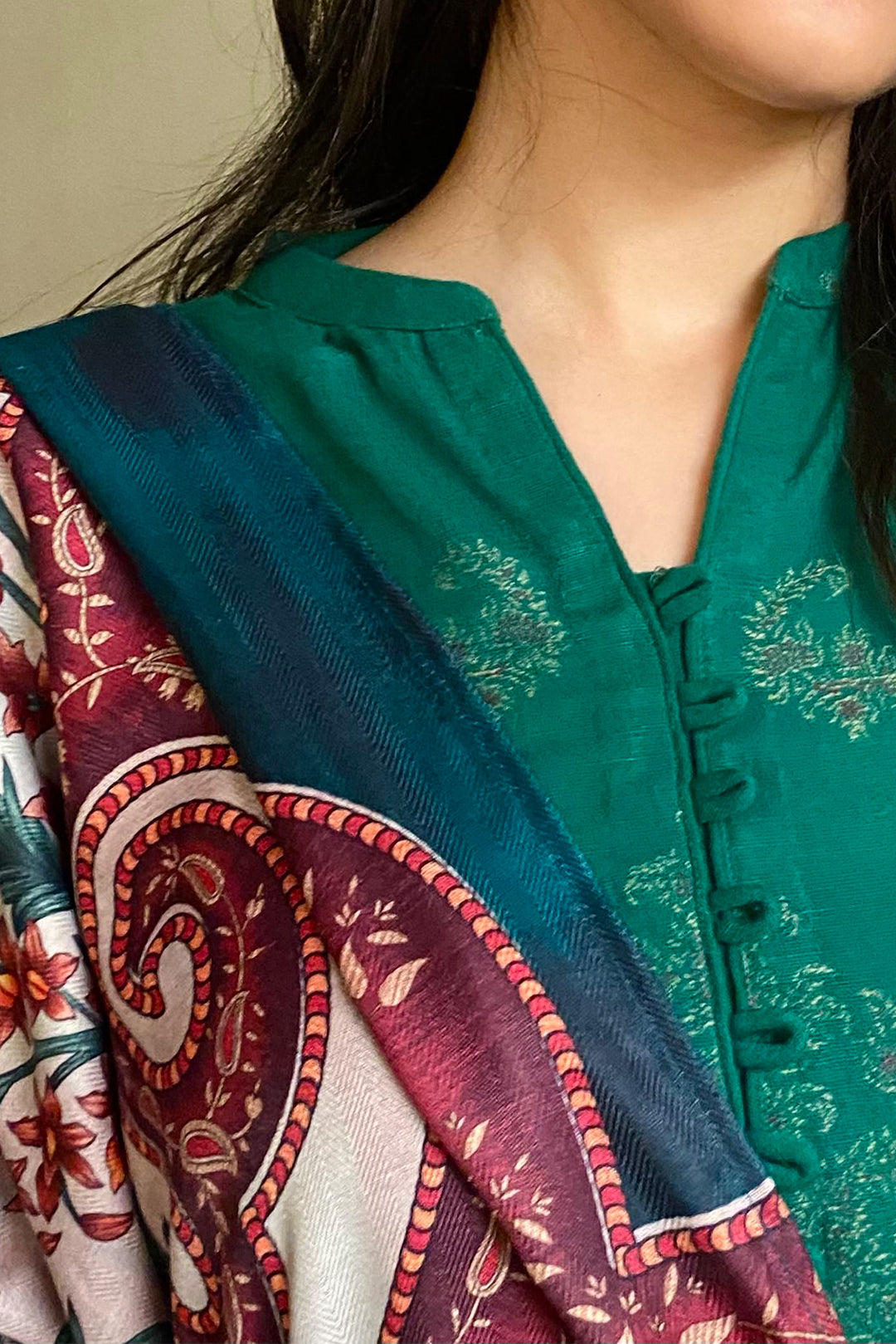 2 Piece - Dyed Embroidered Jacquard Suit P0275