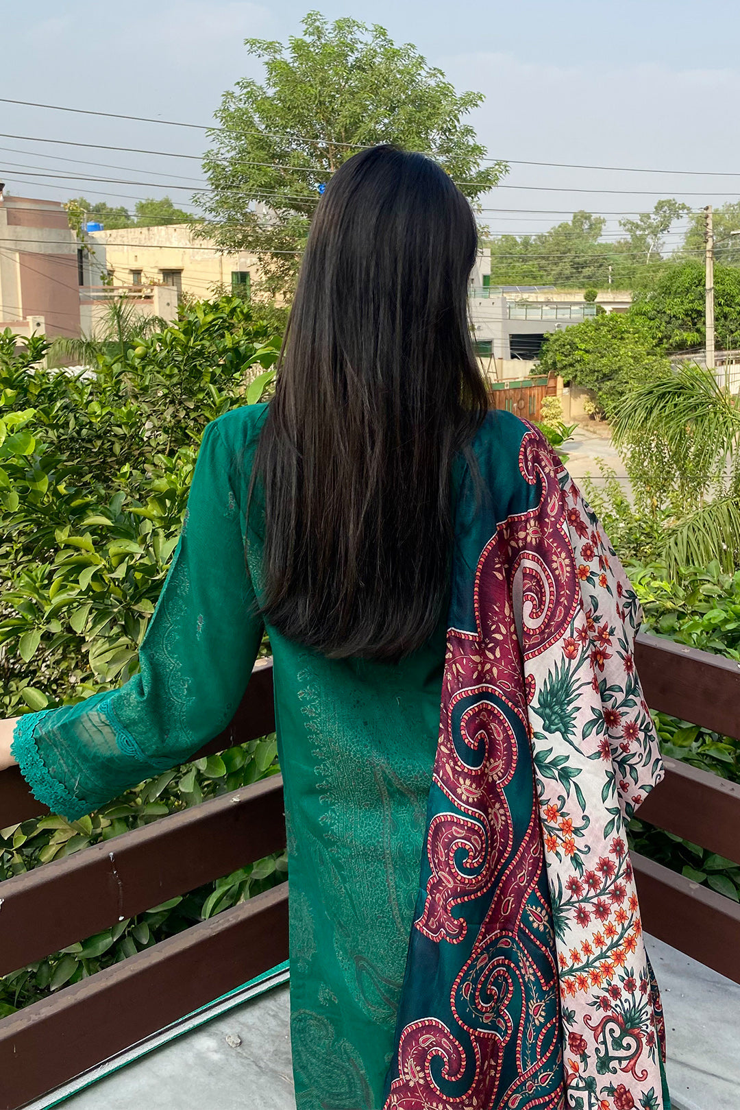 2 Piece - Dyed Embroidered Jacquard Suit P0275