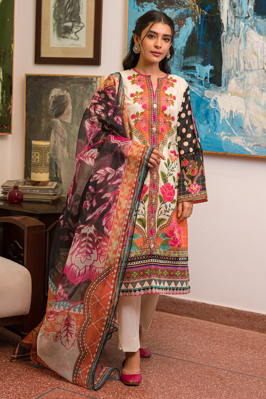 2 Piece - Digital Printed Lawn Suit P0681 (SO)