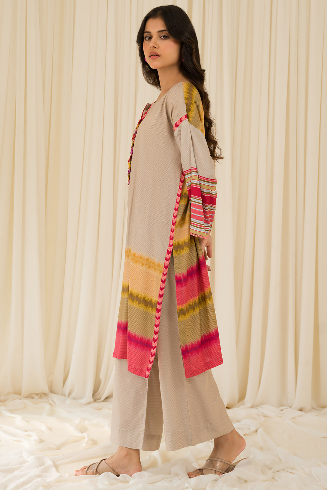 2 Piece - Digital Printed Linen Suit P0822A