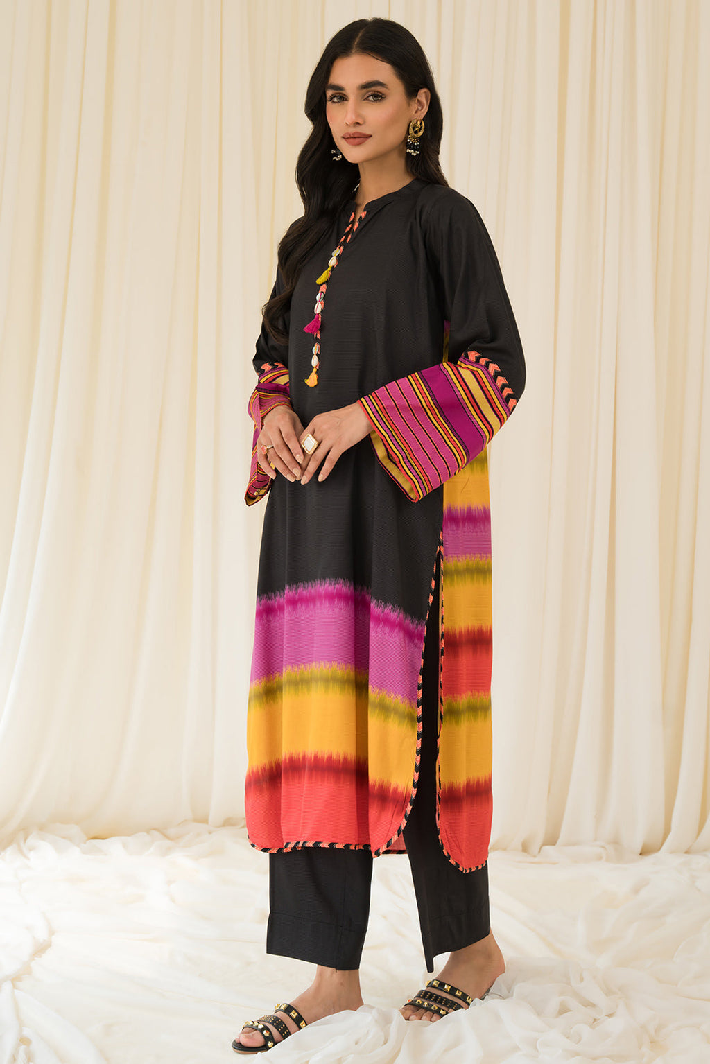 2 Piece - Digital Printed Linen Suit P0822