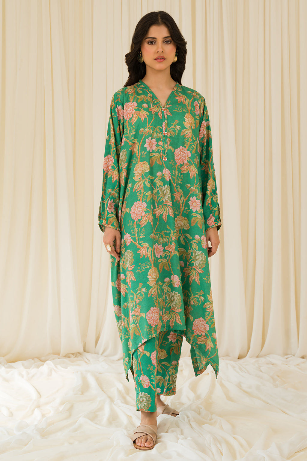 2 Piece - Digital Printed Linen Suit P0828