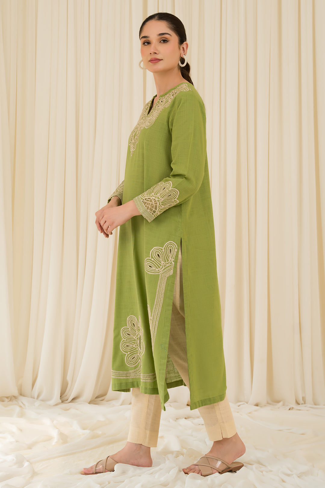 2 Piece - Embroidered Slub Khaddar Suit P0871 (SO)