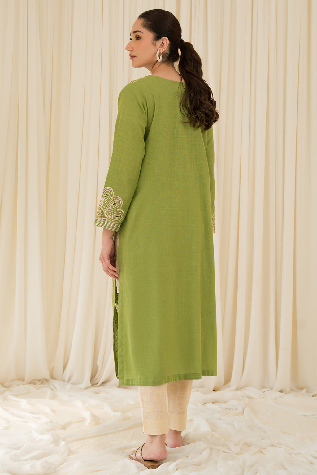 2 Piece - Embroidered Slub Khaddar Suit P0871 (SO)