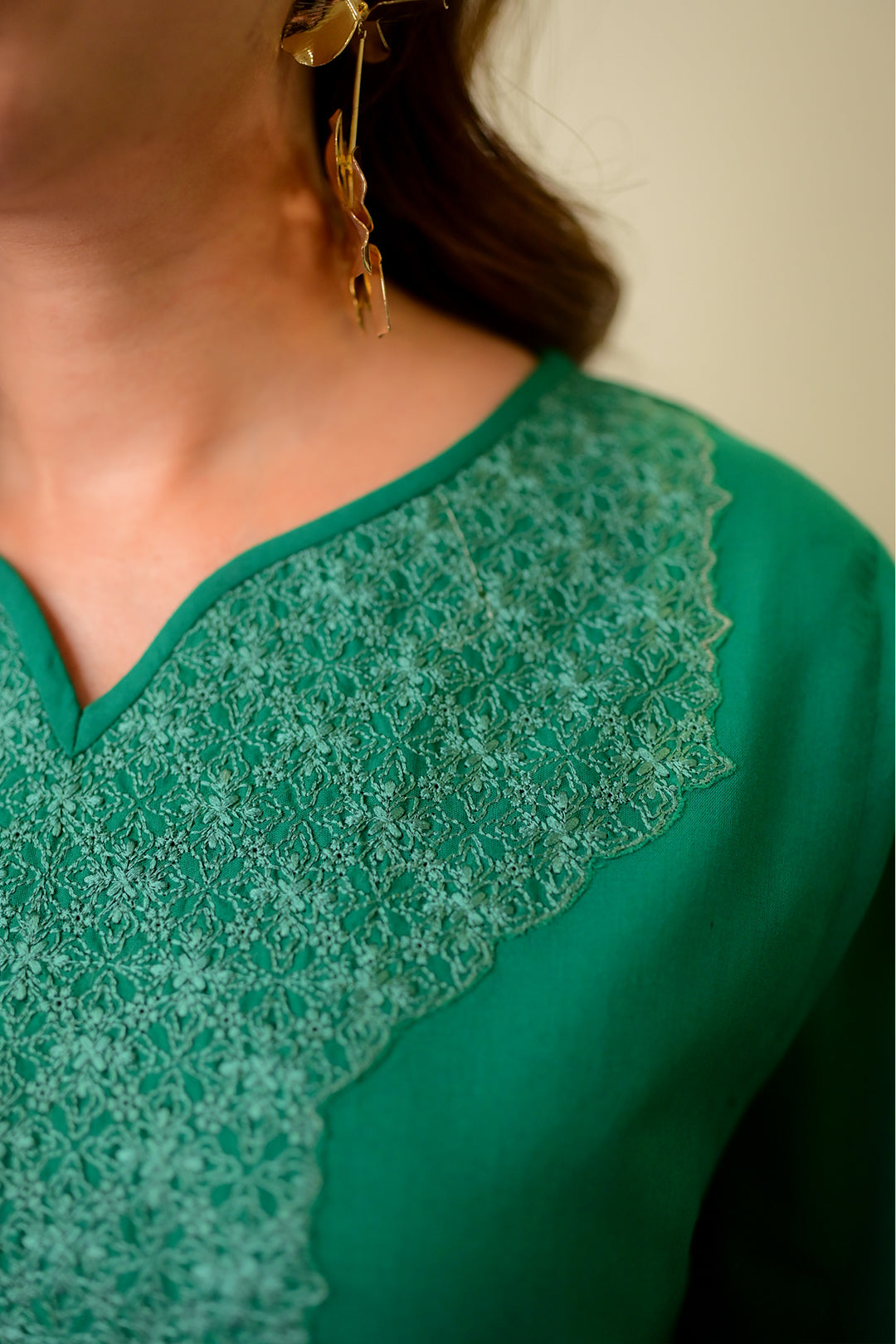 2 Piece - Embroidered Cotton Suit P1057