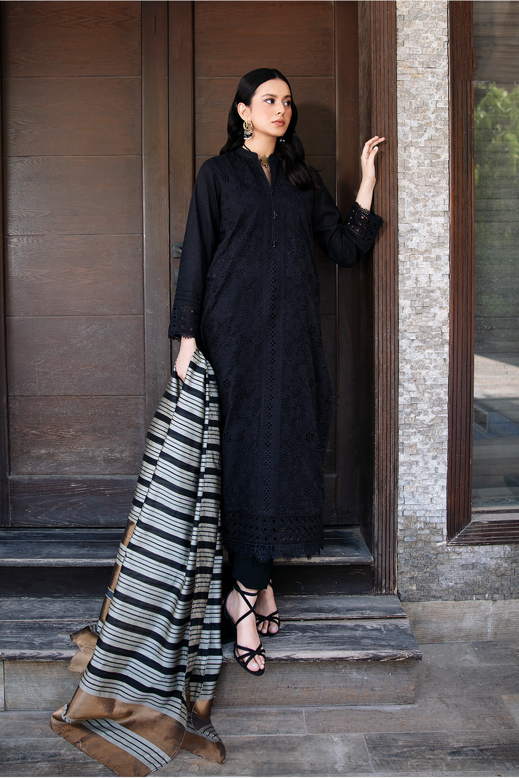 3 Piece - Schiffli  Lawn Suit P1075