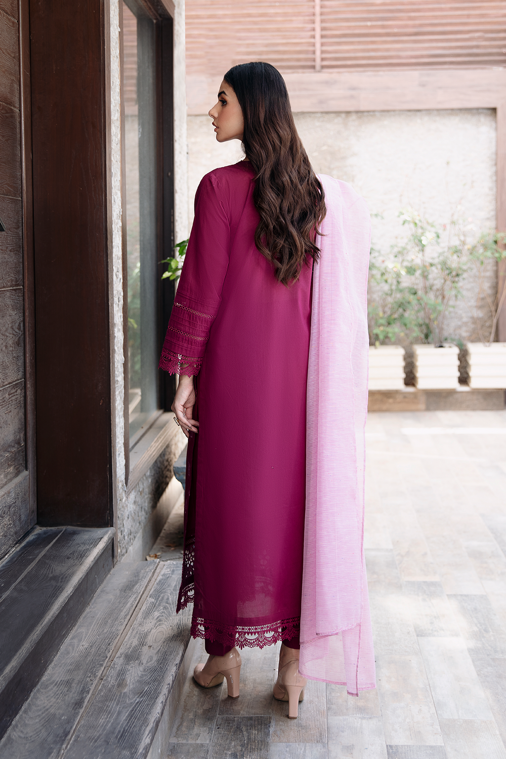 3 Piece - Schiffli Lawn Suit P1076