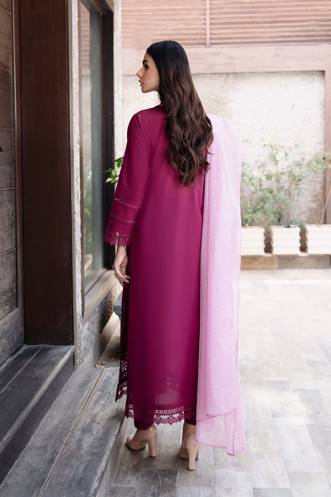 3 Piece - Schiffli Lawn Suit P1076