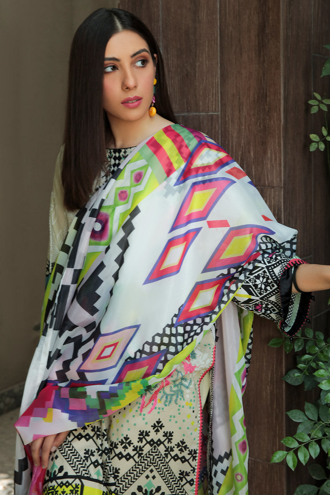 3PC Lawn Digital Printed with Embroidery P2048 (S0)