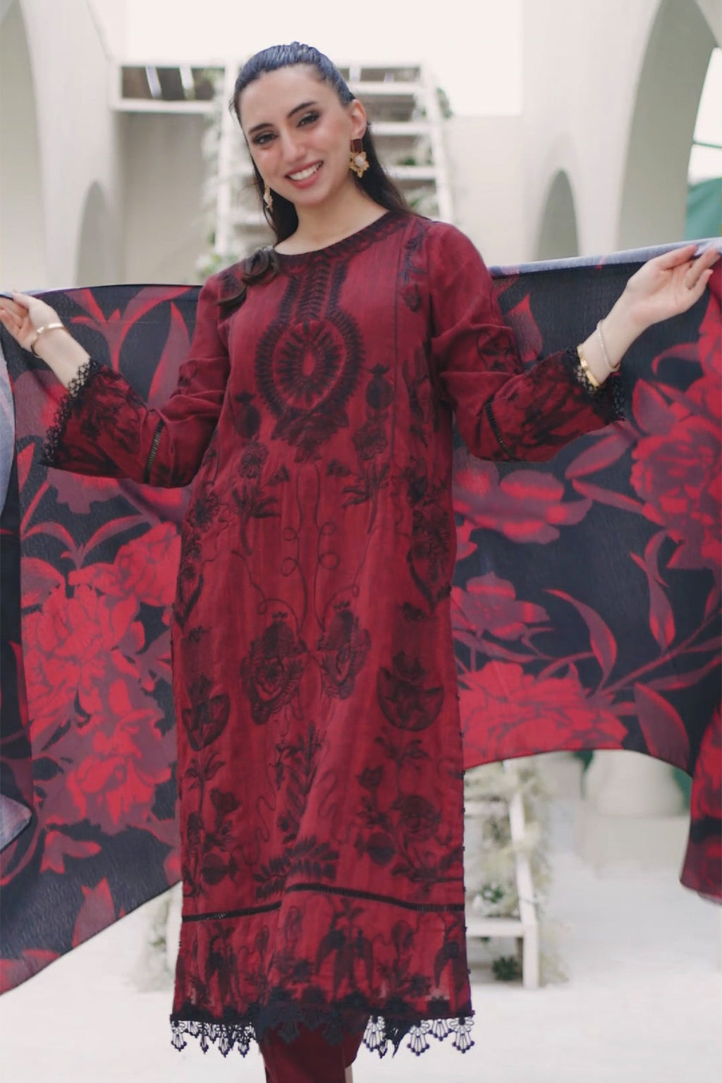 3 Piece - Embroidered Yarn Suit PB930 (SO)