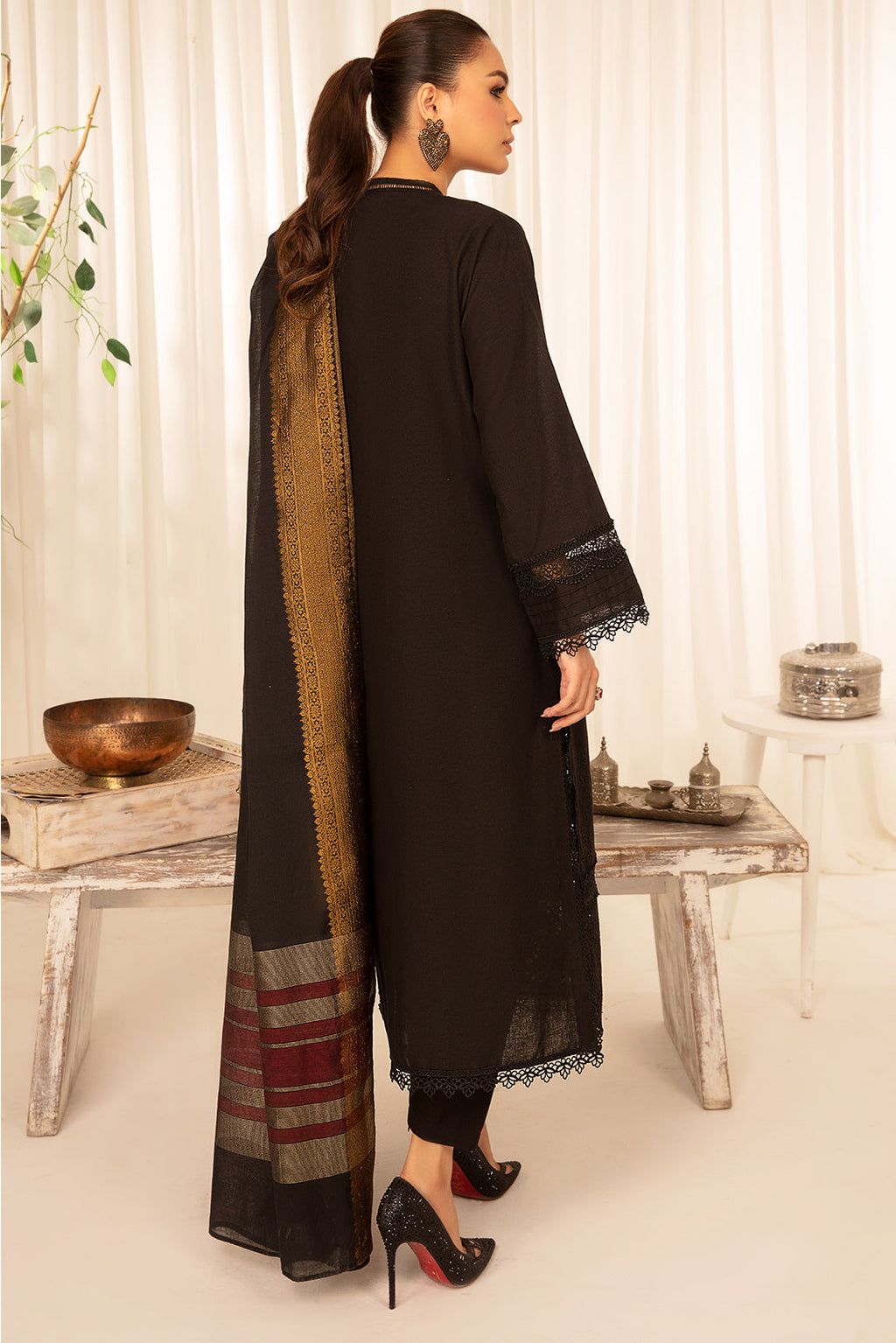 2 Piece - Embroidered Schiffli Khaddar Suit PB937