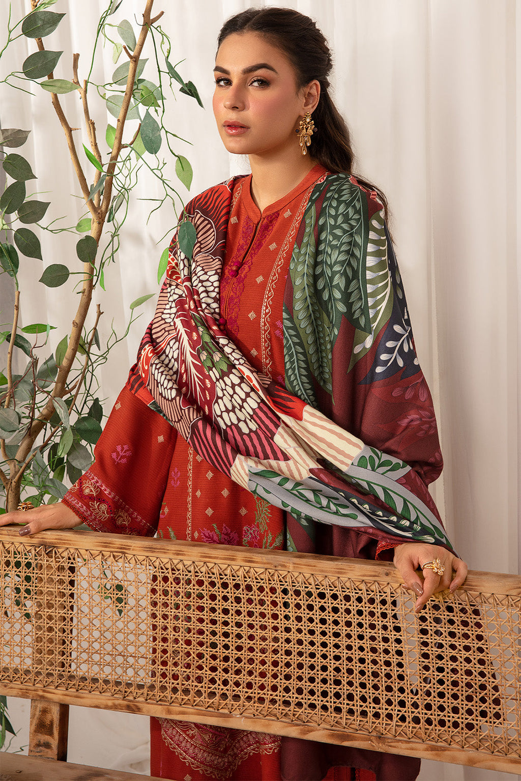 3 Piece - Dyed Embroidered Khaddar Suit PB938