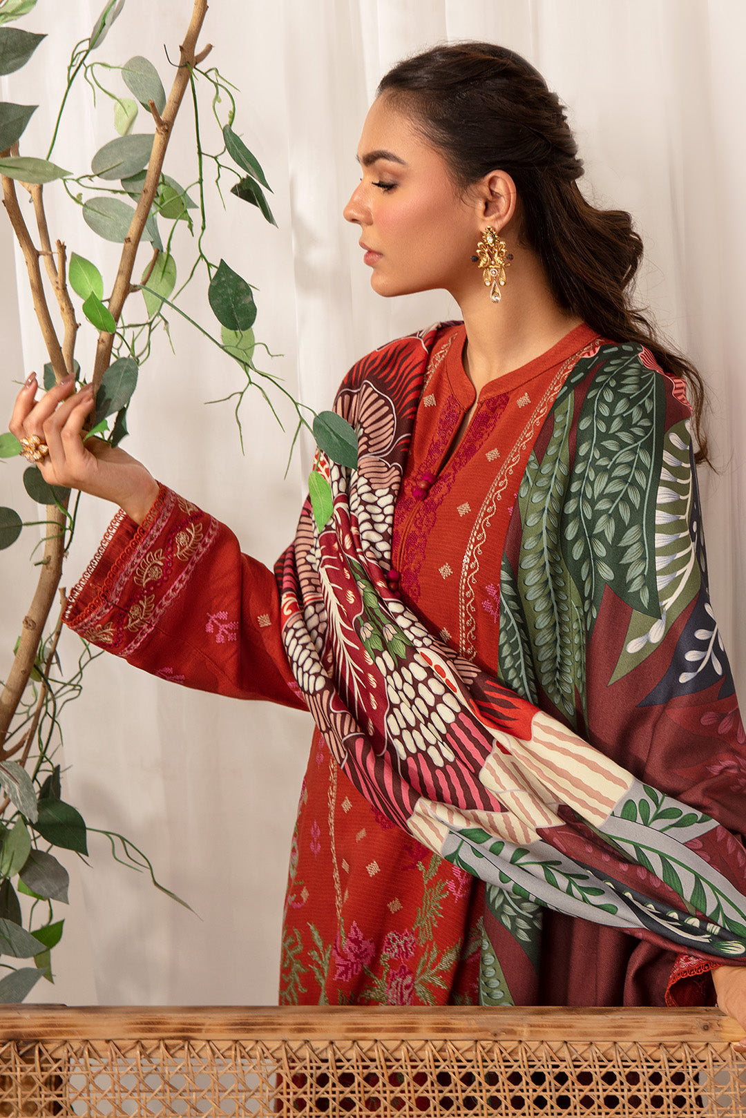 3 Piece - Dyed Embroidered Khaddar Suit PB938