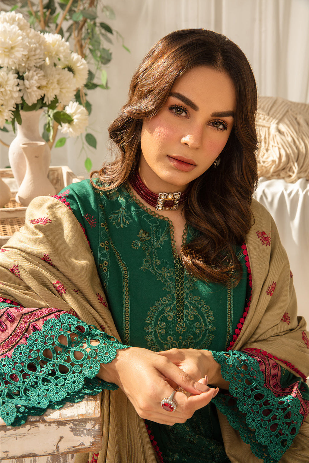 3 Piece - Embroidered Khaddar Suit PB939 (SO)
