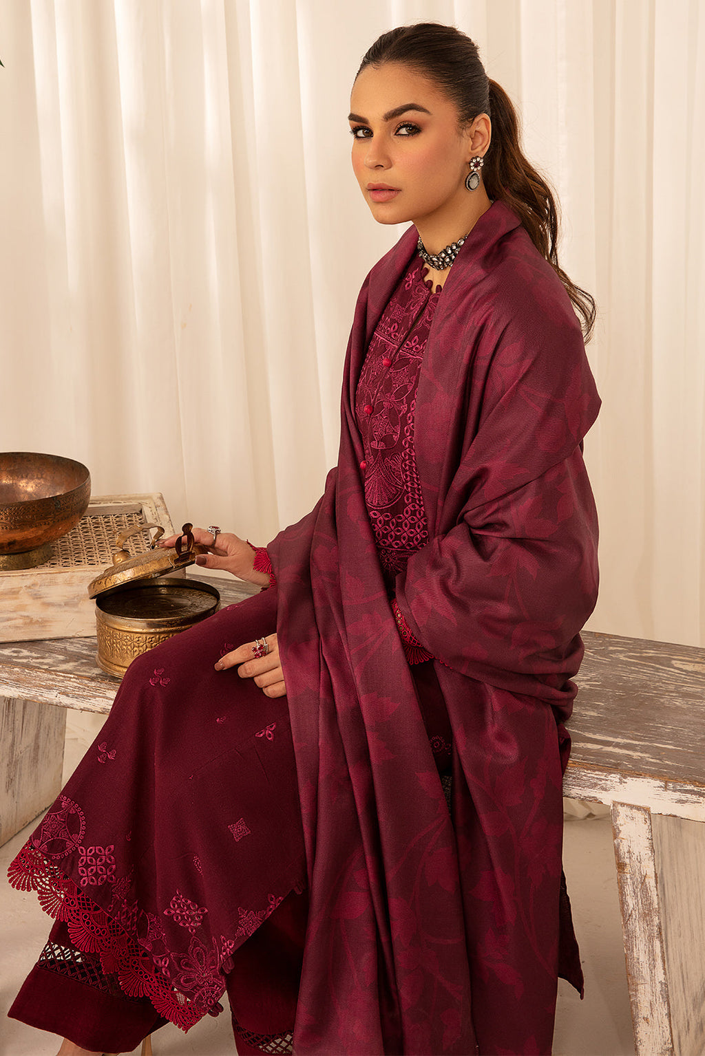 2 Piece - Embroidered Khaddar Suit PB941