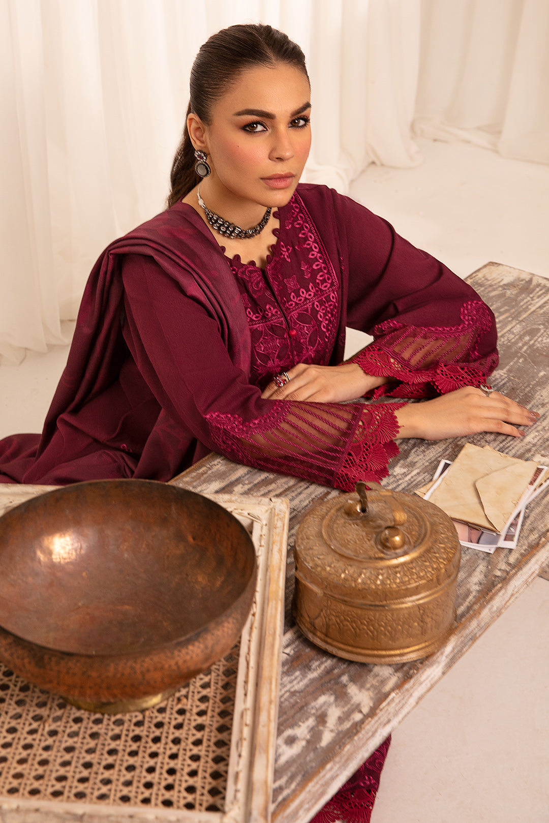 2 Piece - Embroidered Khaddar Suit PB941