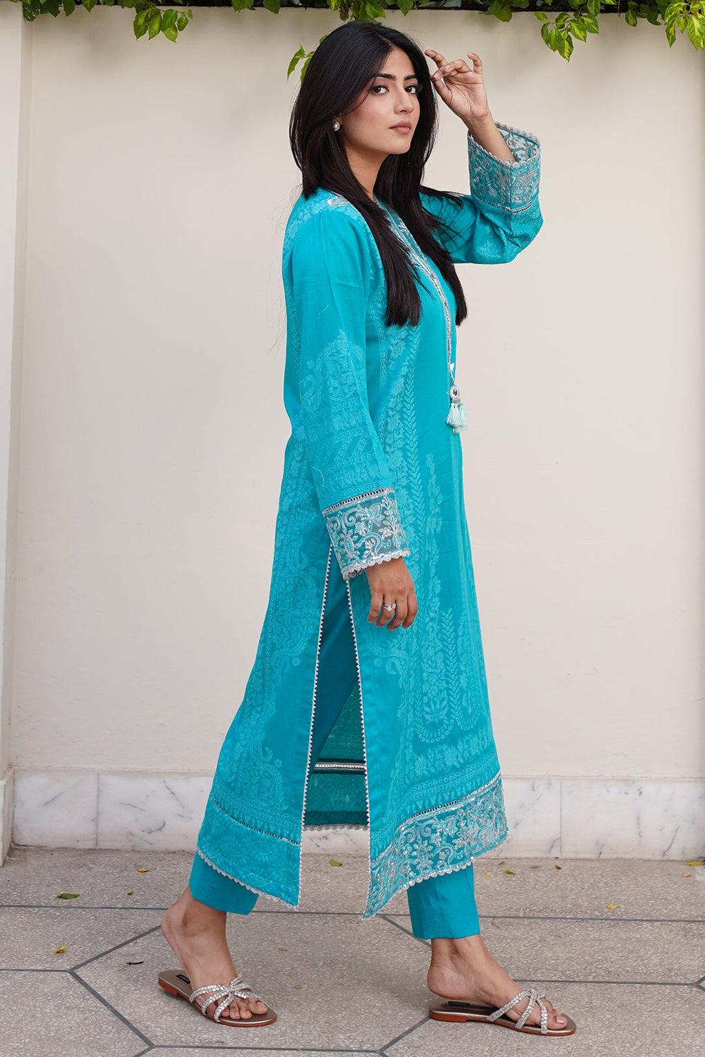 2 Piece - Embroidered Jacquard Suit P1079  (SO)