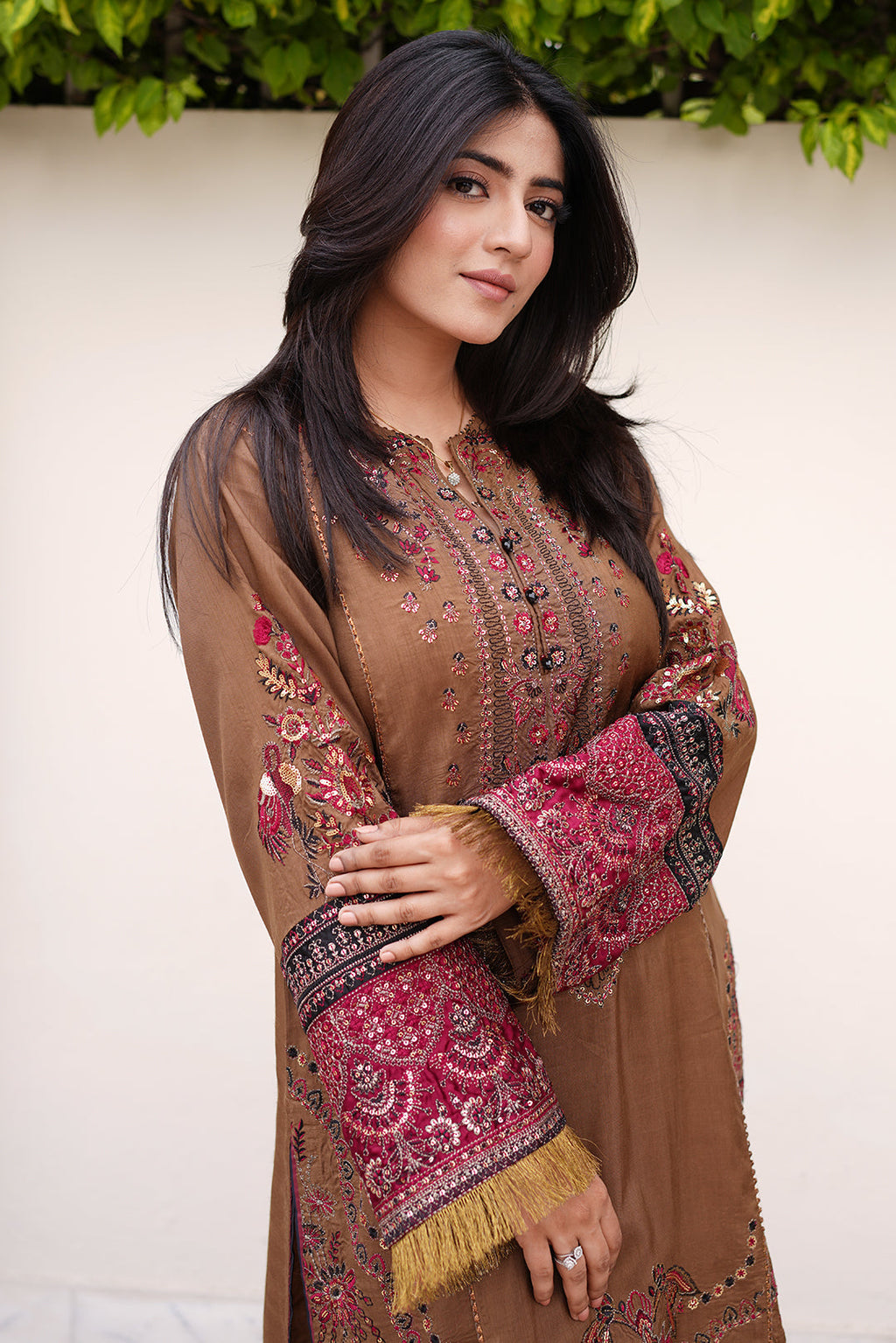 2 Piece - Embroidered Korean Raw Silk Suit L0955 (SO)