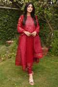 3 Piece - Embroidered Broshia Net Suit L1146