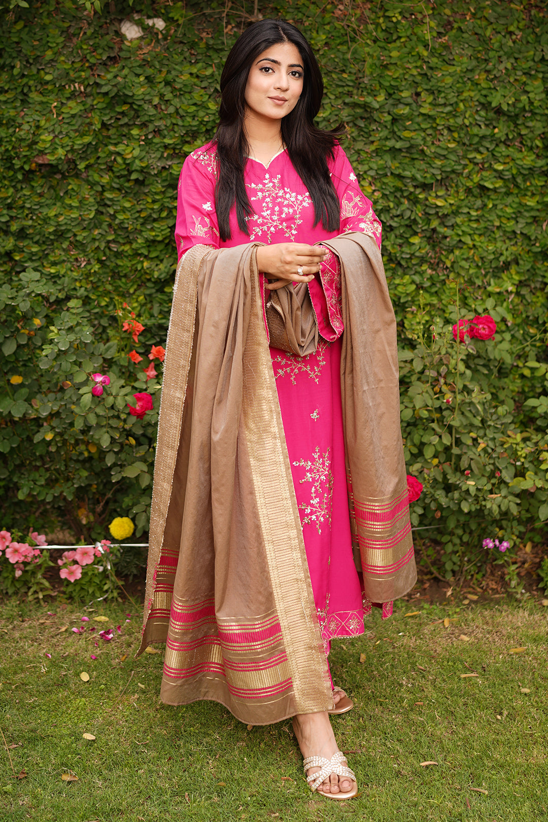 3 Piece - Embroidered Raw Silk Suit L0957 (SO)
