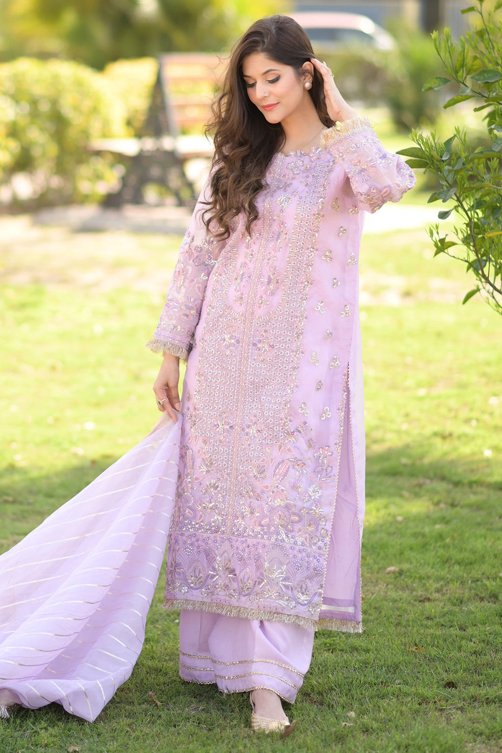 4 Piece - Embroidered Organza Suit L0956 (SO)