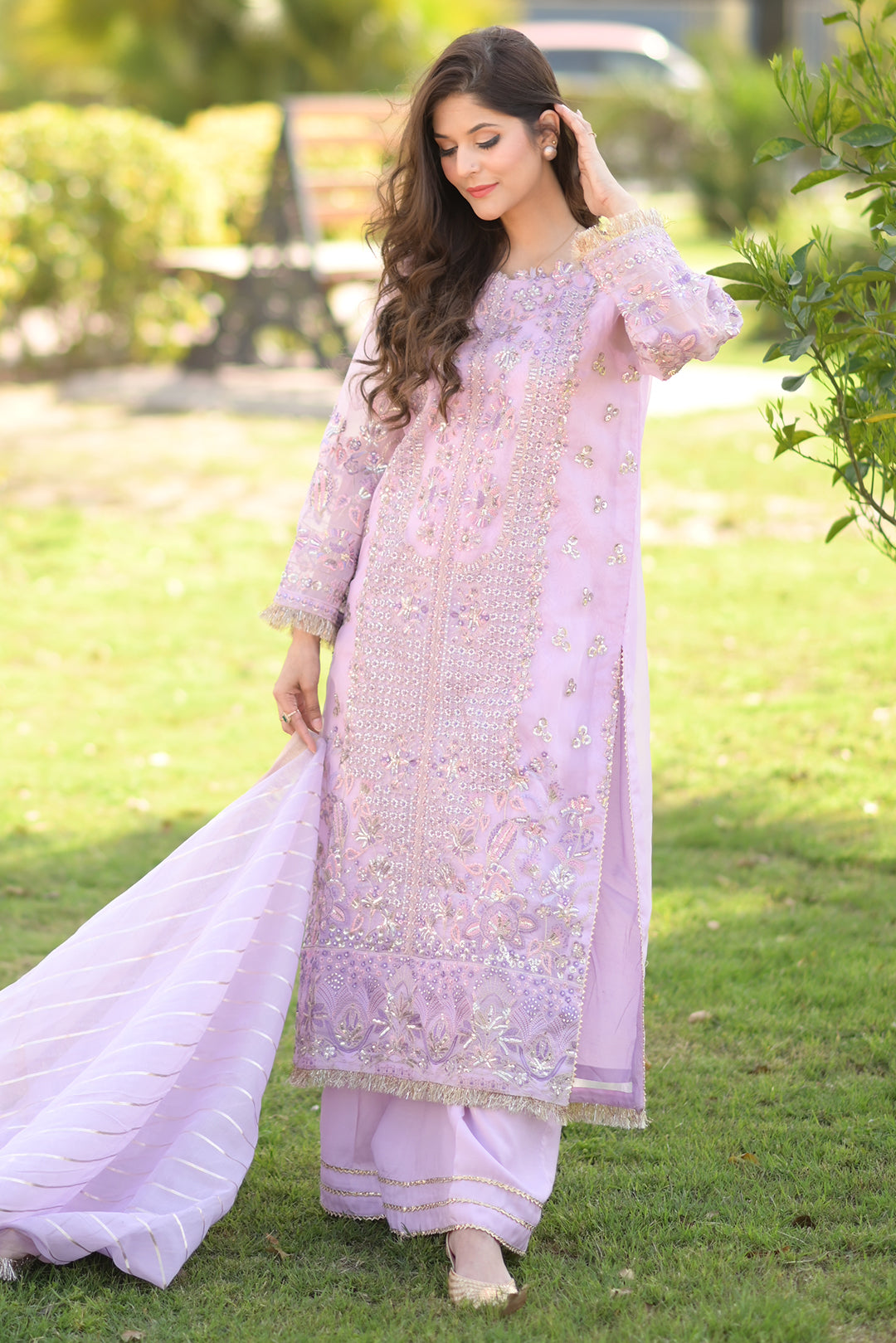4 Piece - Embroidered Organza Suit L0956 (SO)