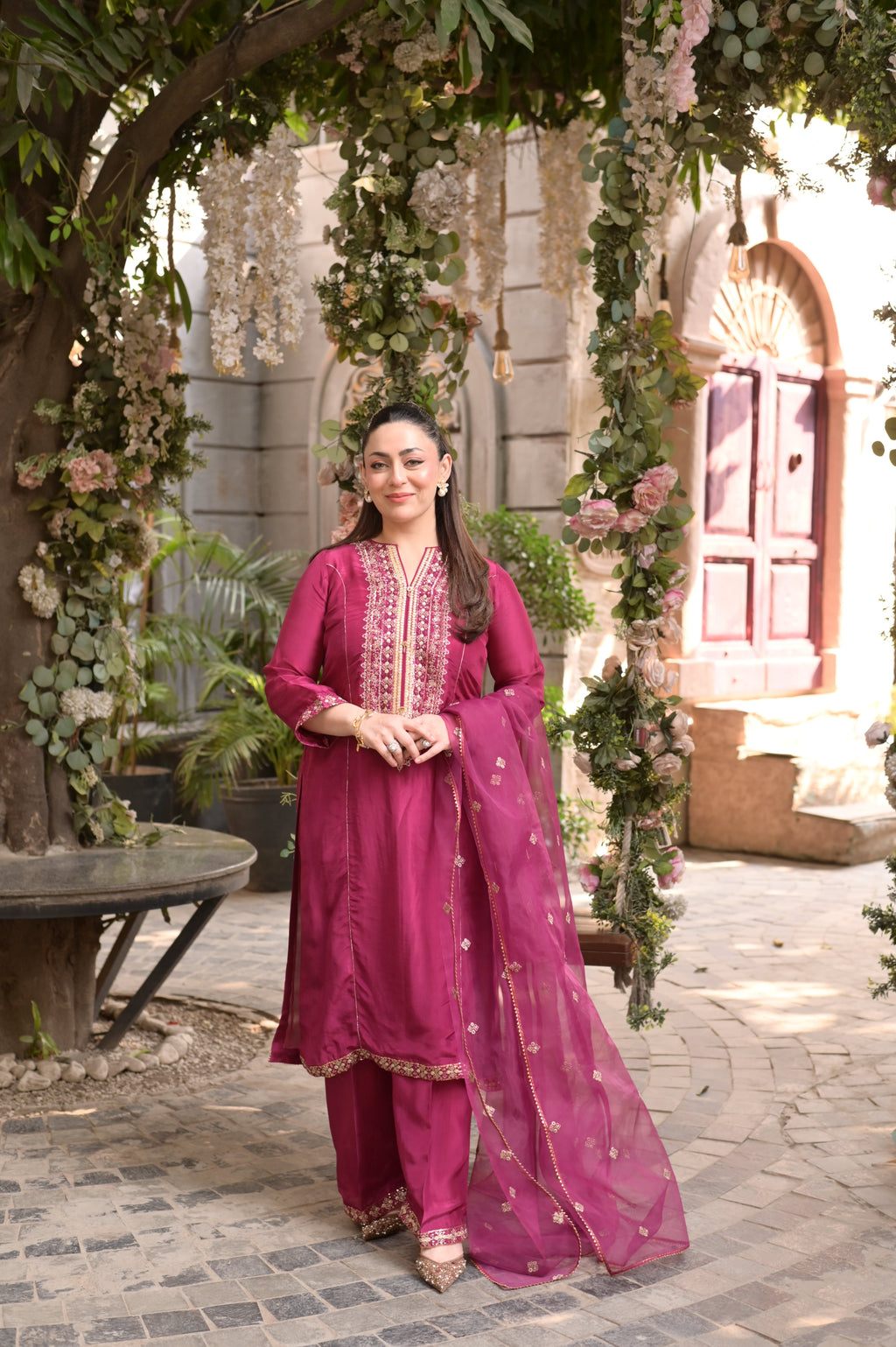 3 Piece - Premium Pure Sheesha Silk Embroidered Suit LFP1147