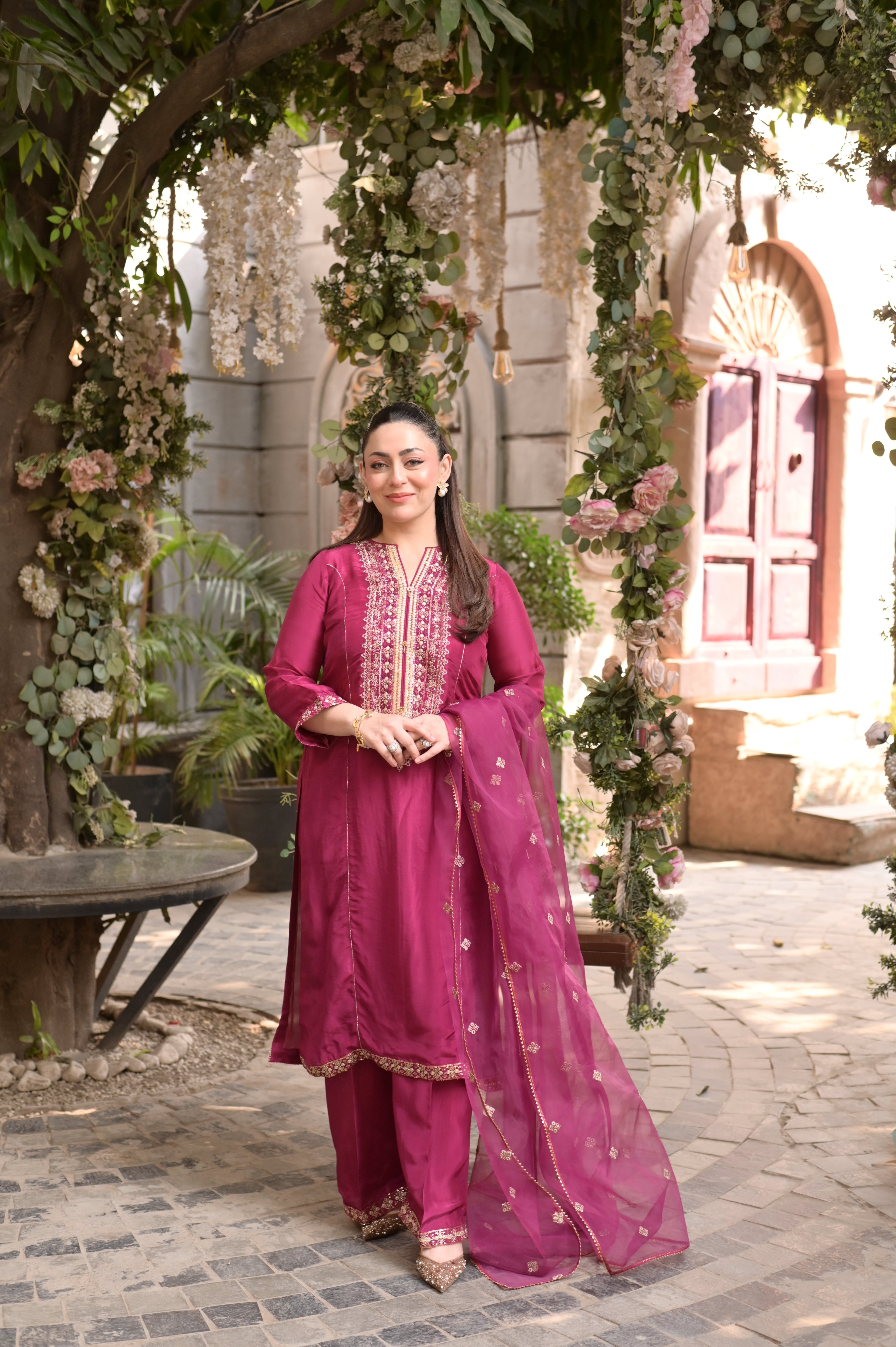3 Piece - Premium Pure Sheesha Silk Embroidered Suit LFP1147
