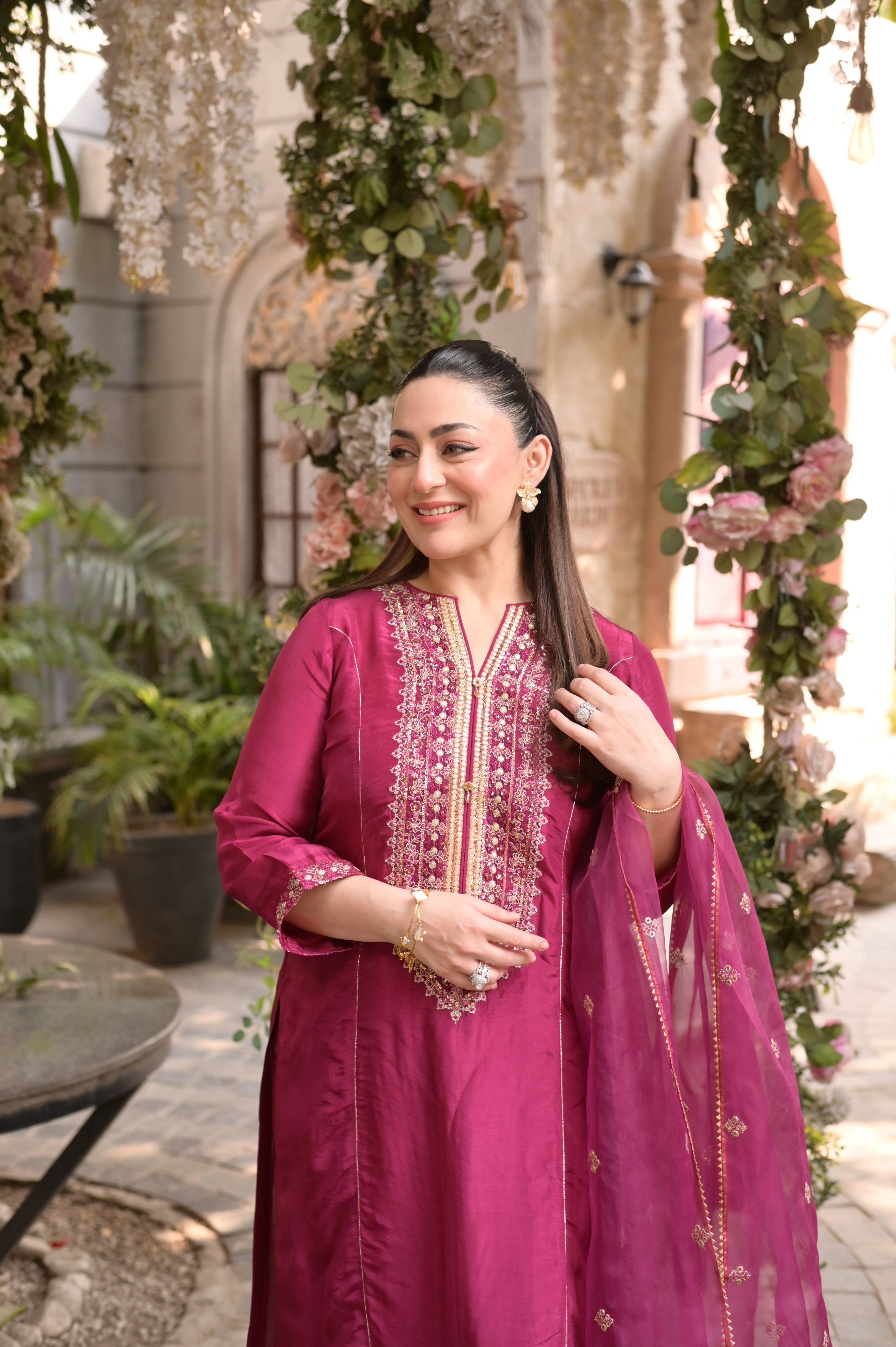 3 Piece - Premium Pure Sheesha Silk Embroidered Suit LFP1147